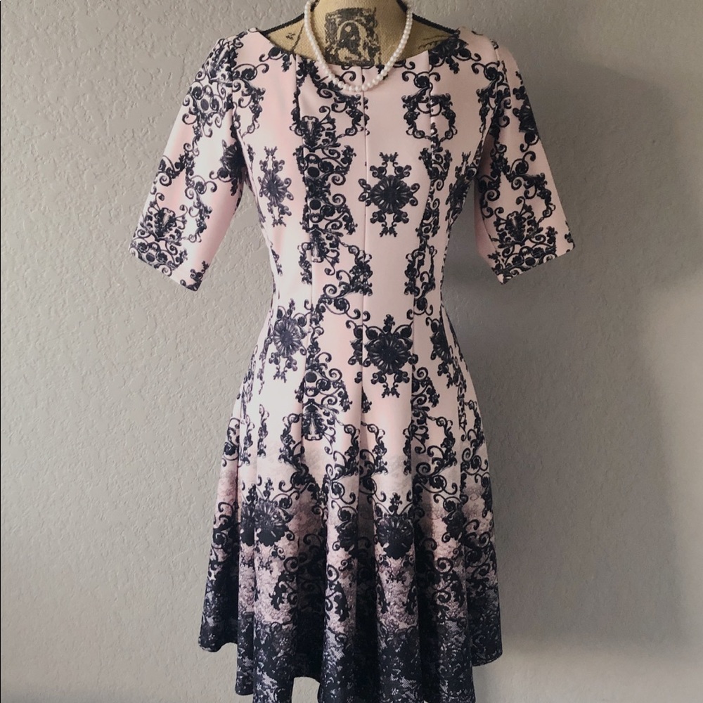 Classic Pink & Black Dress